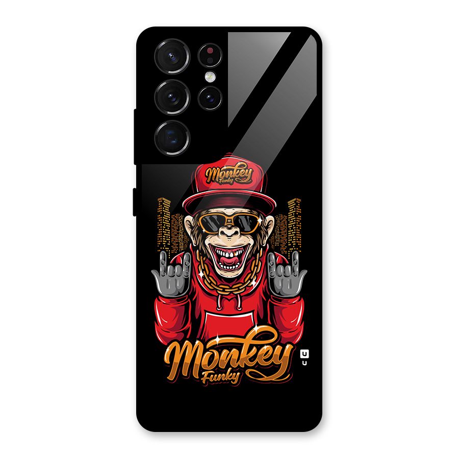 Hunky Funky Monkey Glass Back Case for Galaxy S21 Ultra 5G