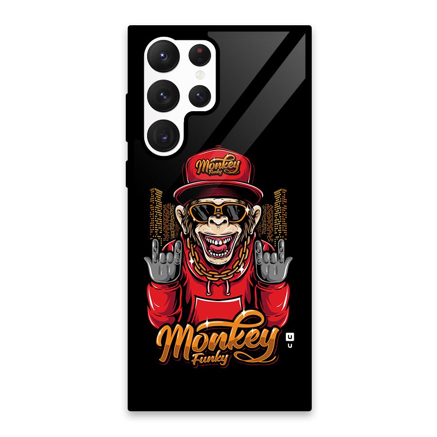 Hunky Funky Monkey Glass Back Case for Galaxy S22 Ultra 5G
