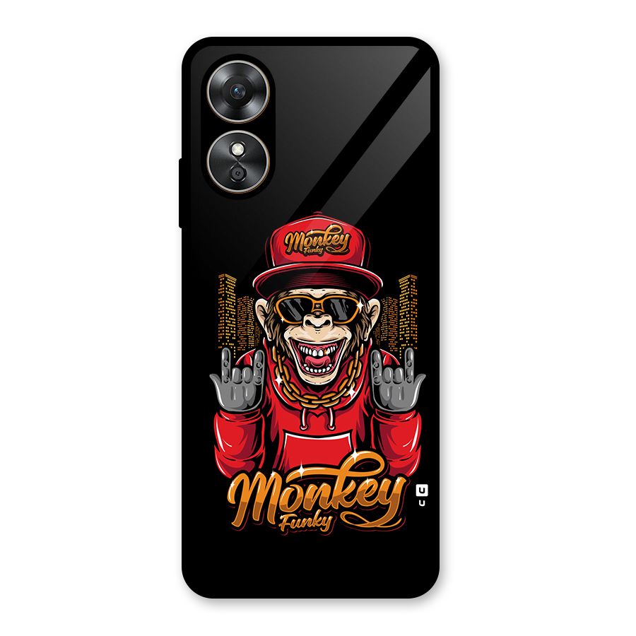 Hunky Funky Monkey Glass Back Case for Oppo A17