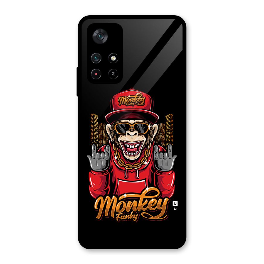 Hunky Funky Monkey Glass Back Case for Poco M4 Pro 5G