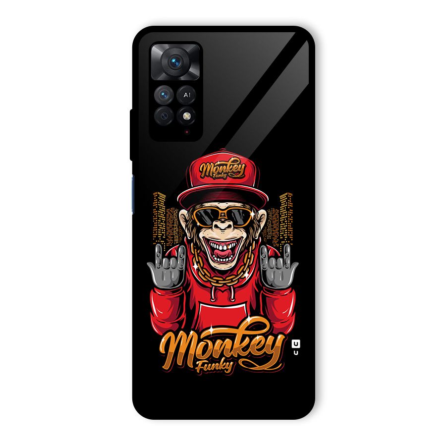 Hunky Funky Monkey Glass Back Case for Redmi Note 11 Pro