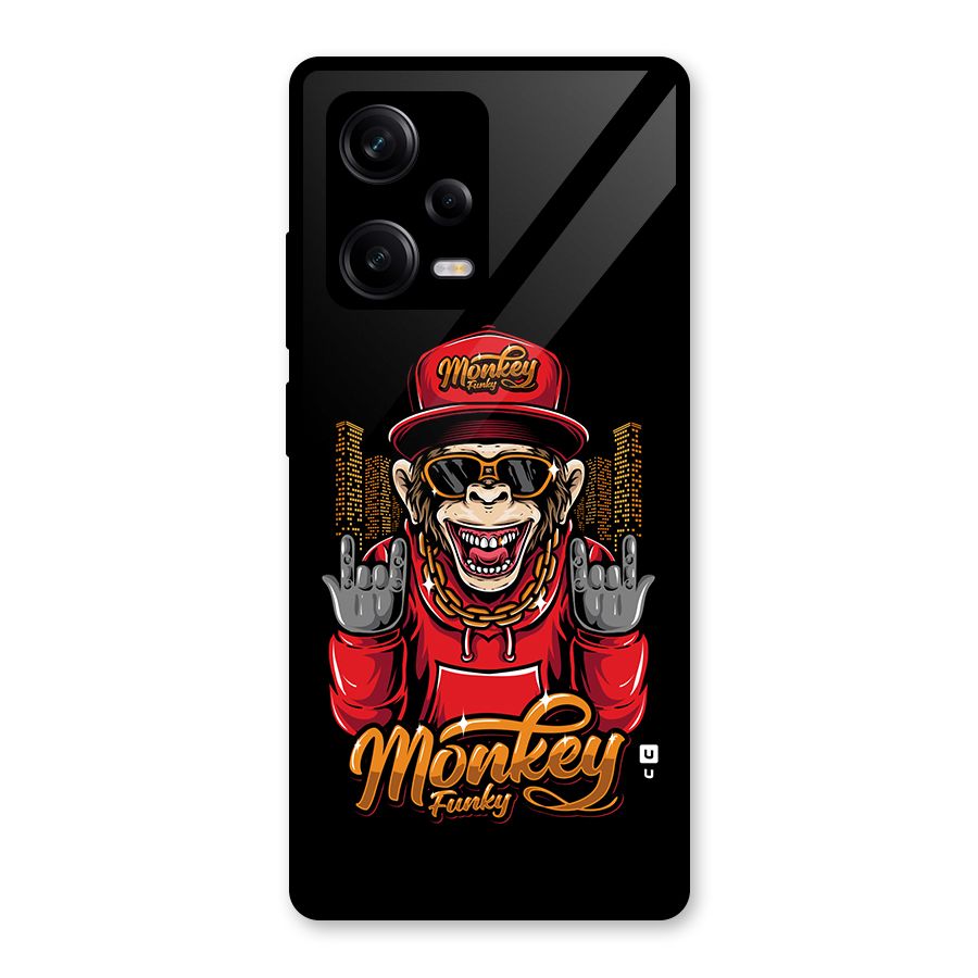 Hunky Funky Monkey Glass Back Case for Redmi Note 12 Pro