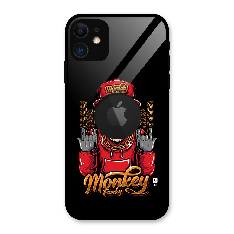 Hunky Funky Monkey Glass Back Case for iPhone 11 Logo Cut