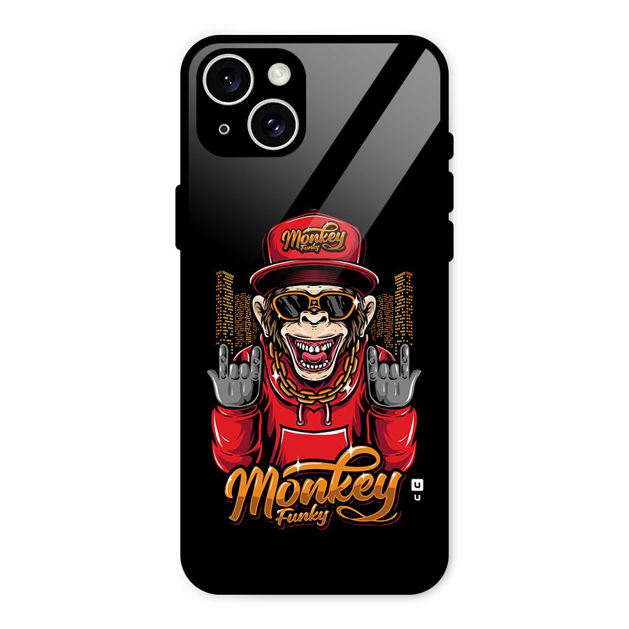 Hunky Funky Monkey Glass Back Case for iPhone 15 Plus