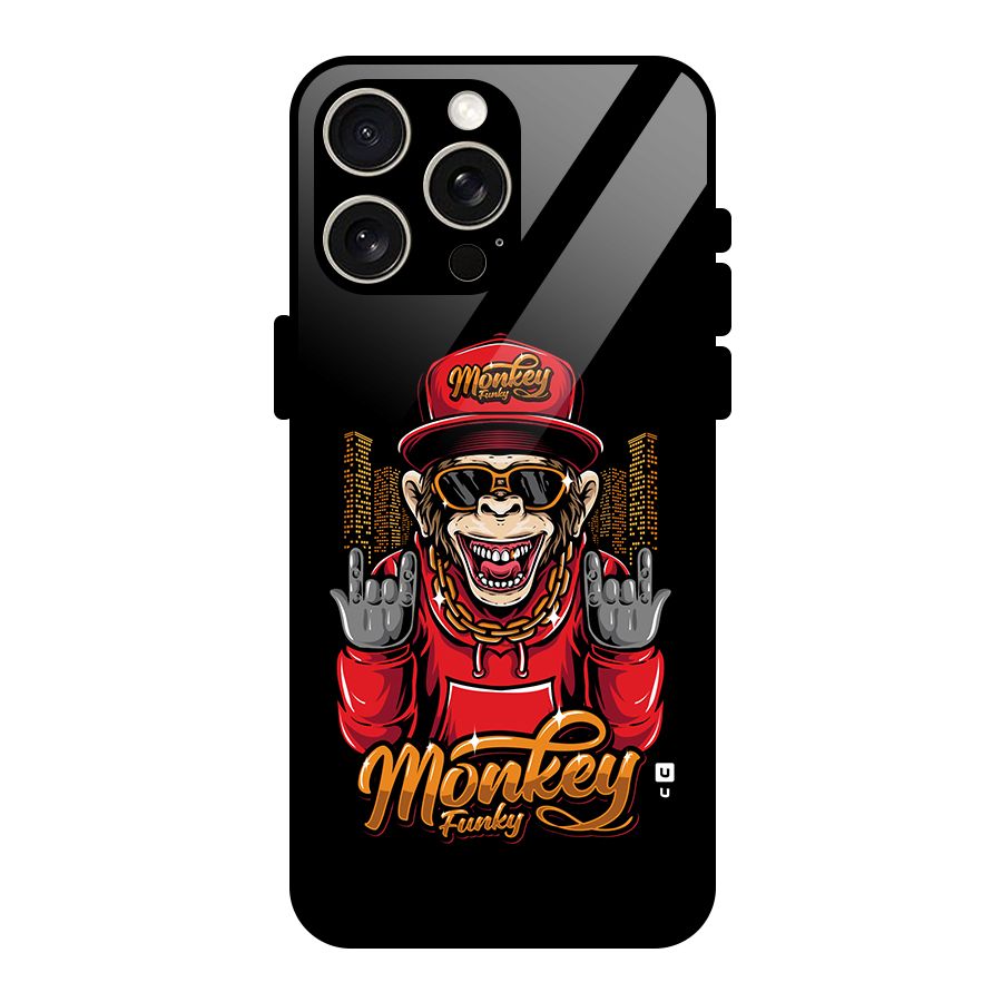 Hunky Funky Monkey Glass Back Case for iPhone 15 Pro Max