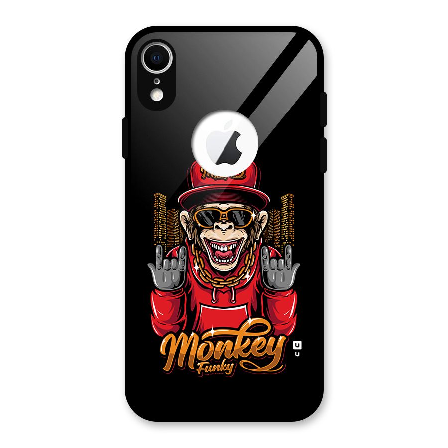 Hunky Funky Monkey Glass Back Case for iPhone XR Logo Cut