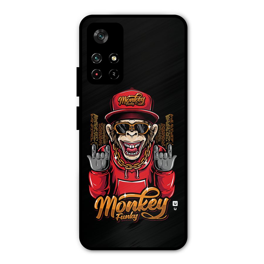 Hunky Funky Monkey Metal Back Case for Redmi Note 11T 5G