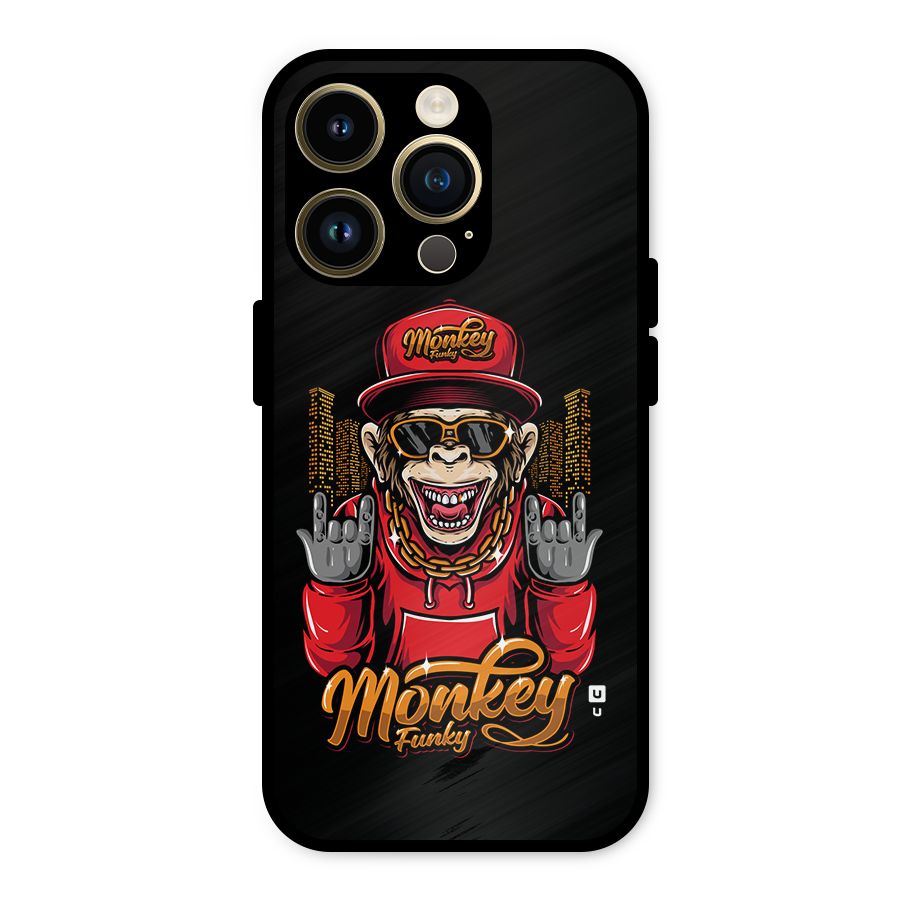 Hunky Funky Monkey Metal Back Case for iPhone 14 Pro