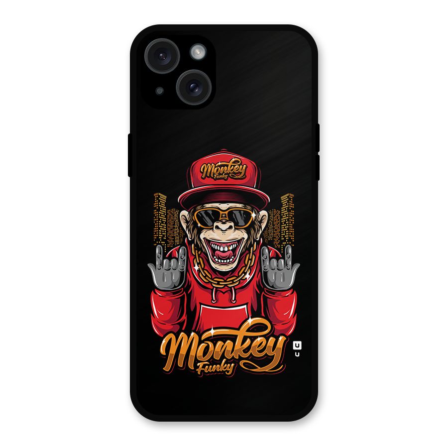 Hunky Funky Monkey Metal Back Case for iPhone 15 Plus