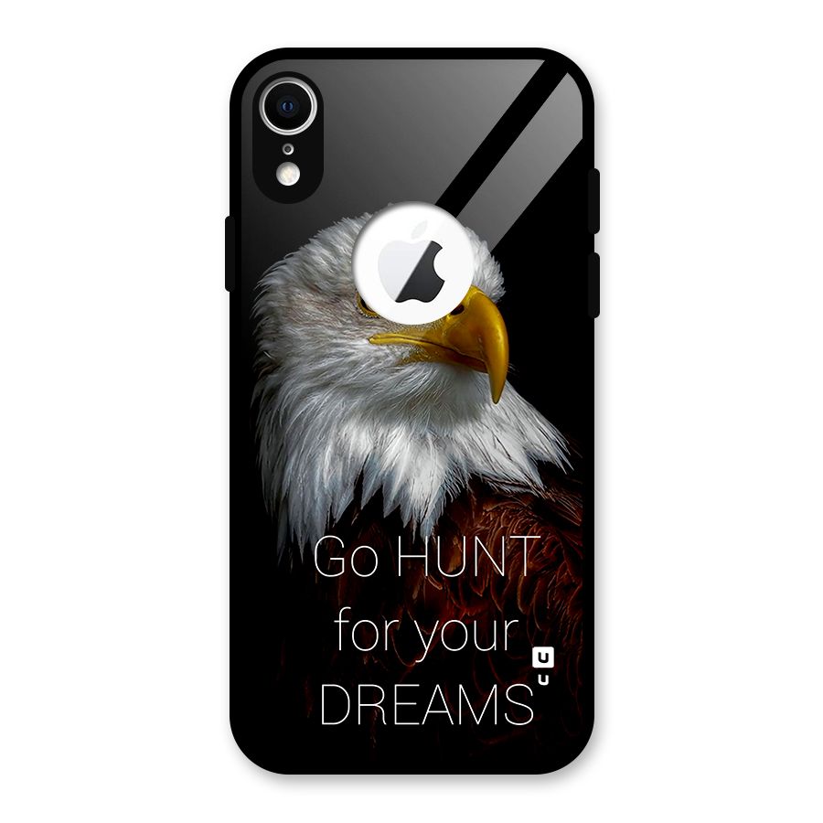 Hunt Your Dream Glass Back Case for iPhone XR Logo Cut