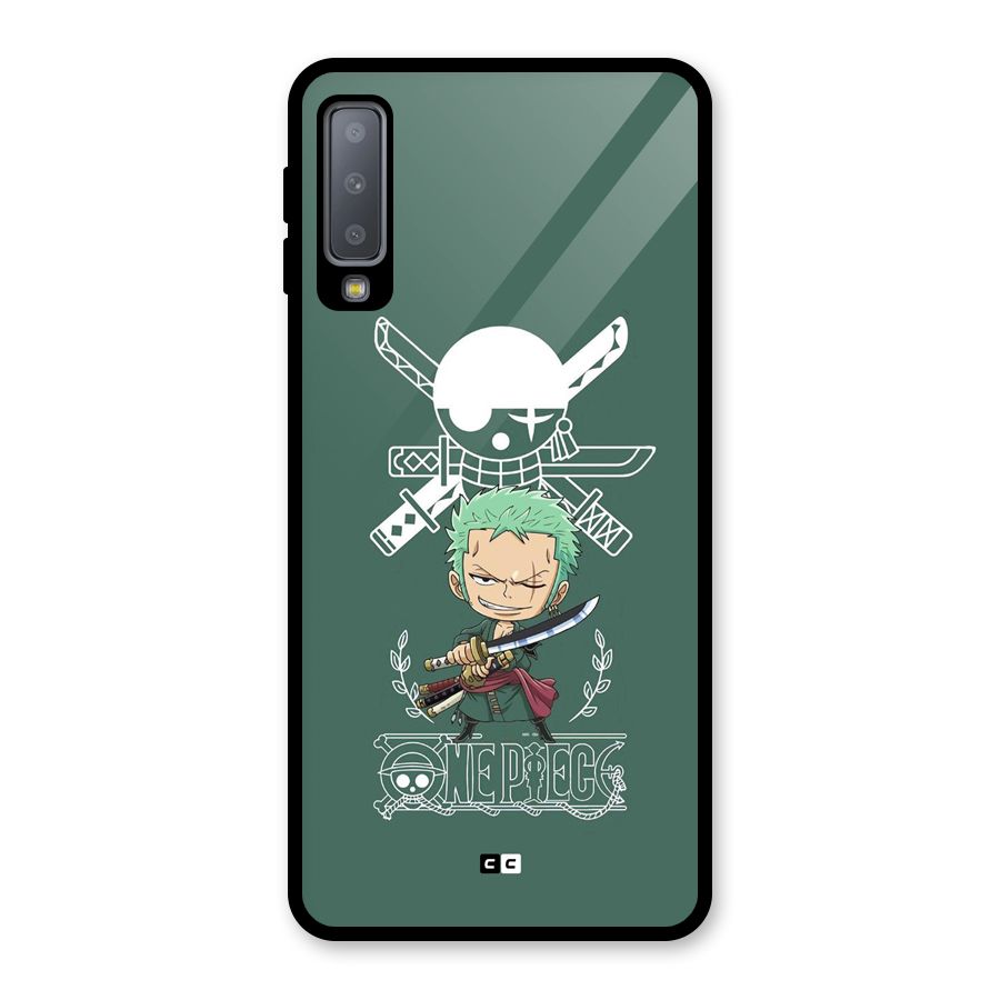 Hunter Zoro Sword Glass Back Case for Galaxy A7 (2018)