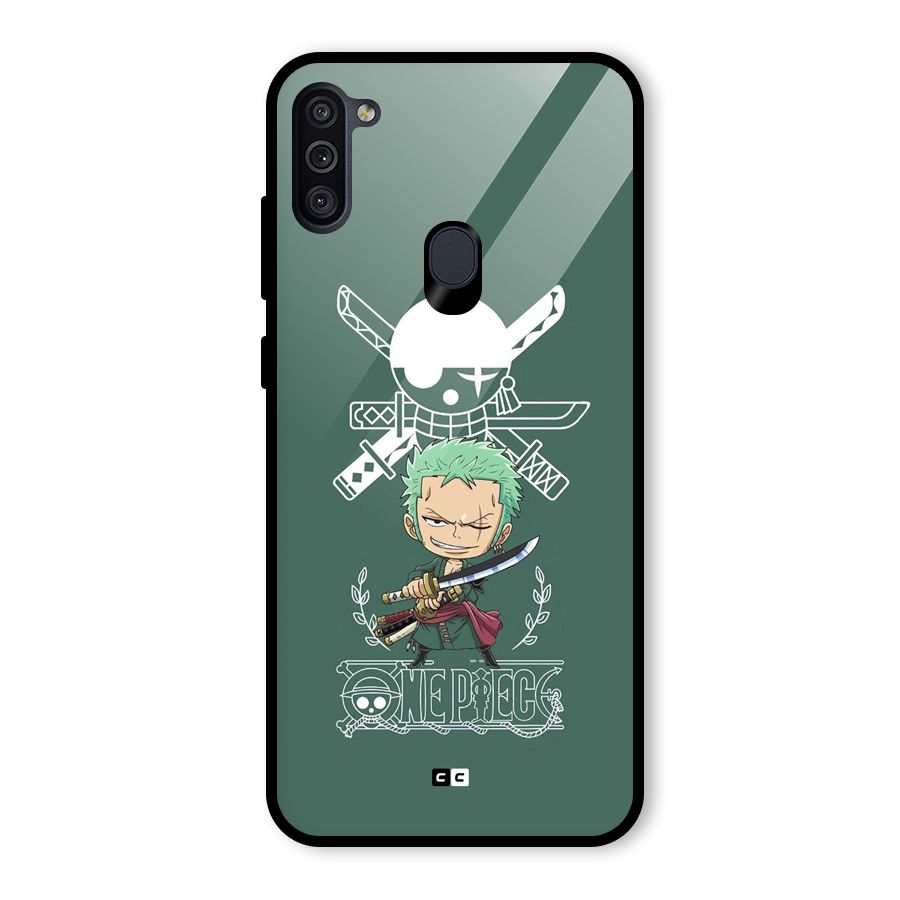 Hunter Zoro Sword Glass Back Case for Galaxy M11