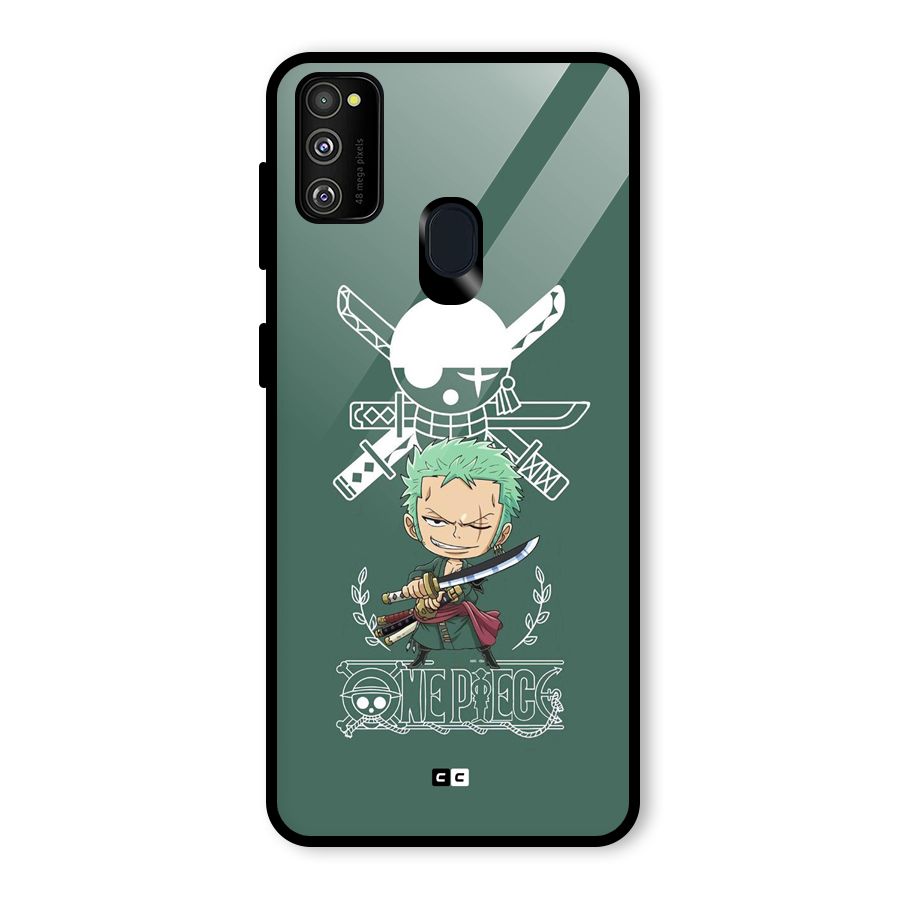 Hunter Zoro Sword Glass Back Case for Galaxy M30s
