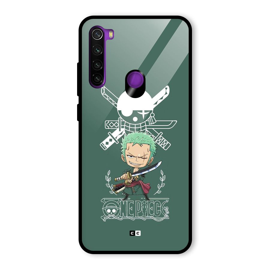 Hunter Zoro Sword Glass Back Case for Redmi Note 8