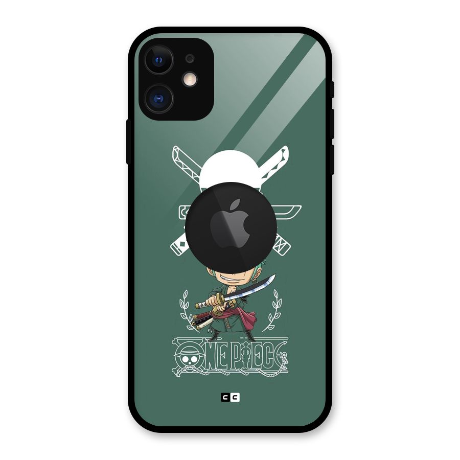 Hunter Zoro Sword Glass Back Case for iPhone 11 Logo Cut