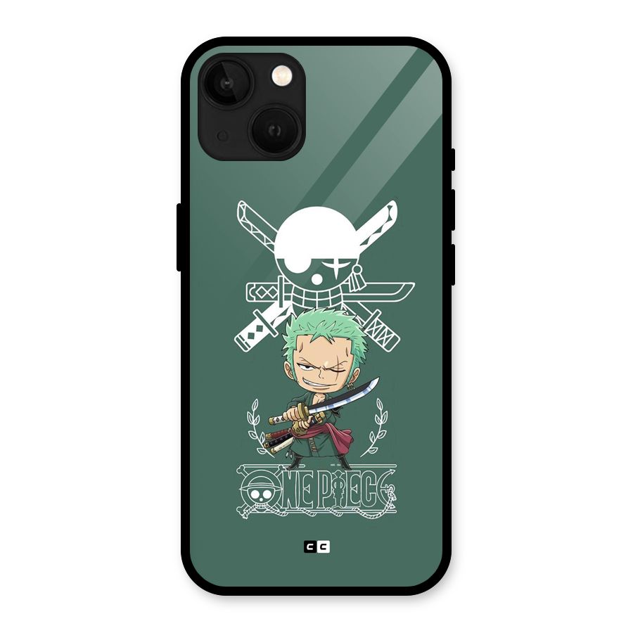 Hunter Zoro Sword Glass Back Case for iPhone 13
