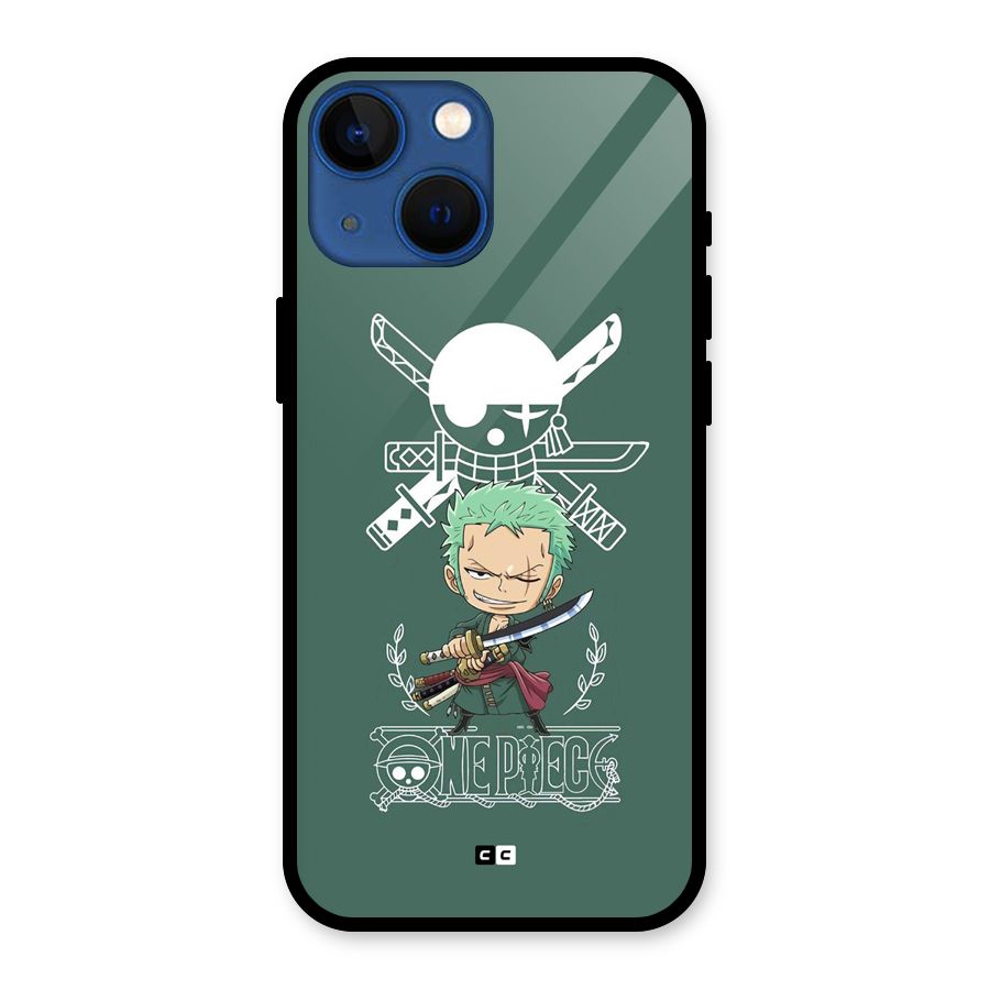 Hunter Zoro Sword Glass Back Case for iPhone 13 Mini