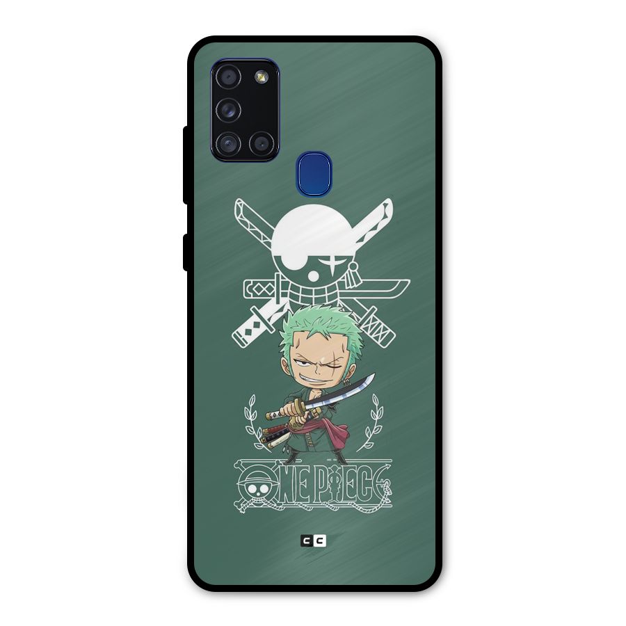 Hunter Zoro Sword Metal Back Case for Galaxy A21s