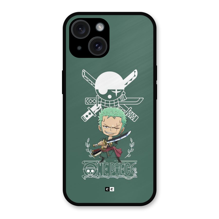 Hunter Zoro Sword Metal Back Case for iPhone 15