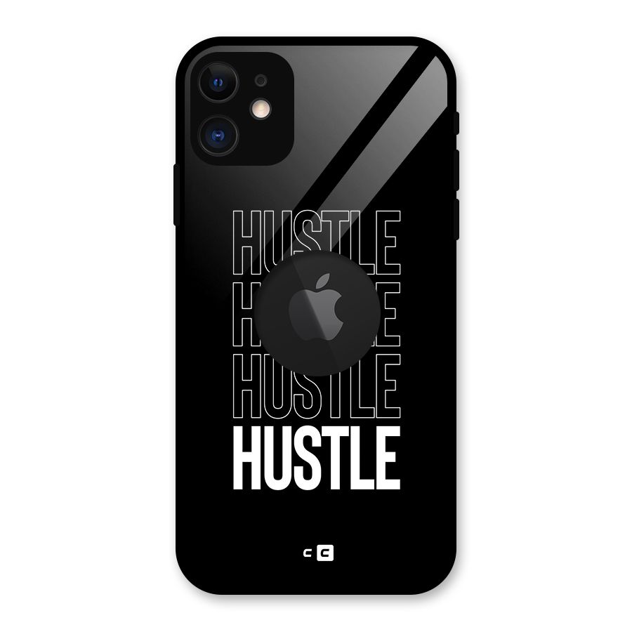 Hustle Hustle Hustle Glass Back Case for iPhone 11 Logo Cut