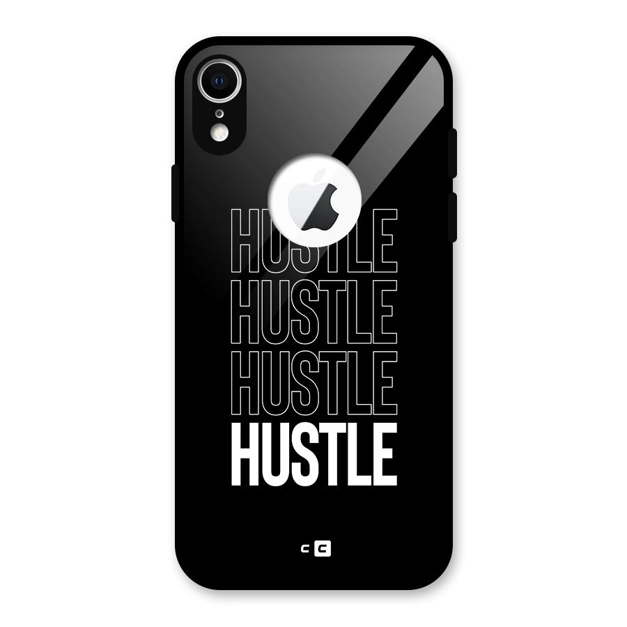 Hustle Hustle Hustle Glass Back Case for iPhone XR Logo Cut