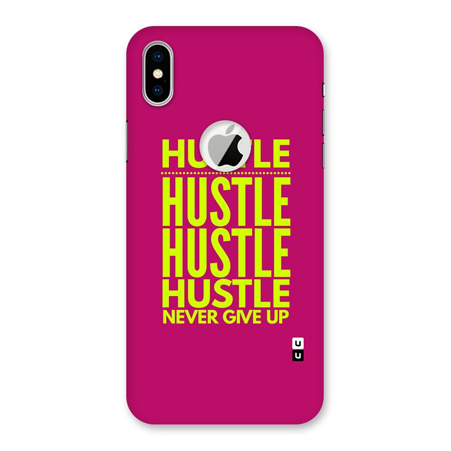 Hustle Never Give Up Back Case for iPhone XS Logo Cut