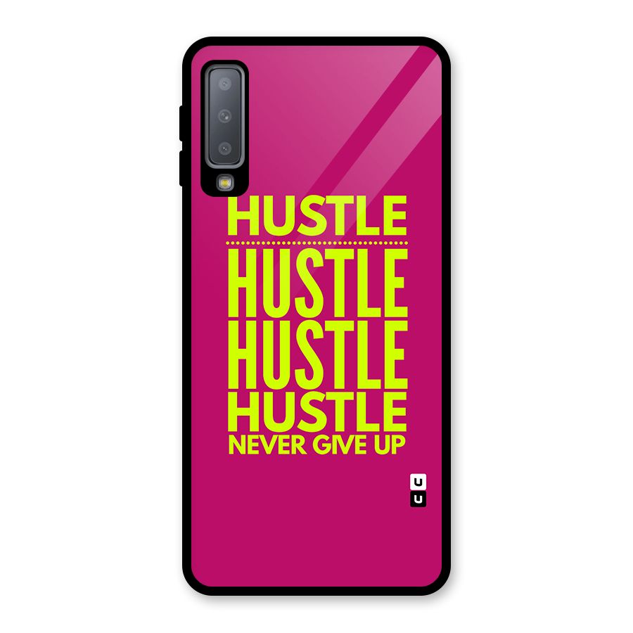 Hustle Never Give Up Glass Back Case for Galaxy A7 (2018)