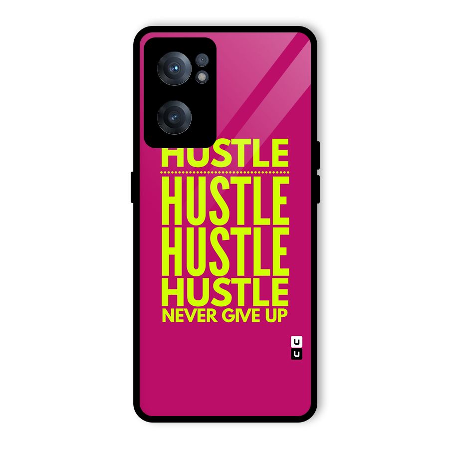 Hustle Never Give Up Glass Back Case for OnePlus Nord CE 2 5G