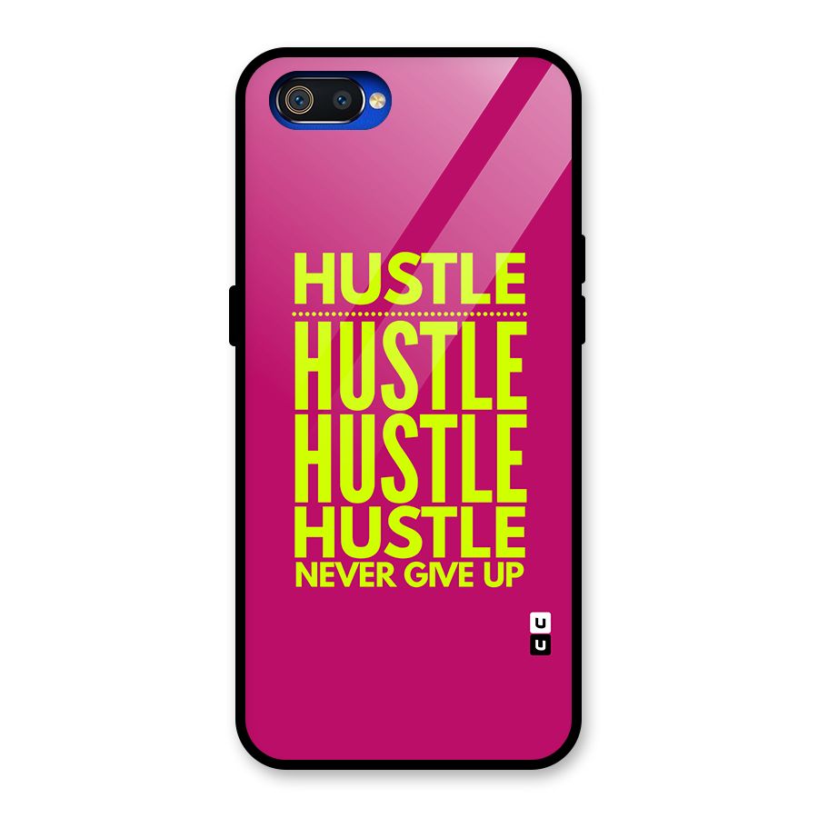 Hustle Never Give Up Glass Back Case for Realme C2
