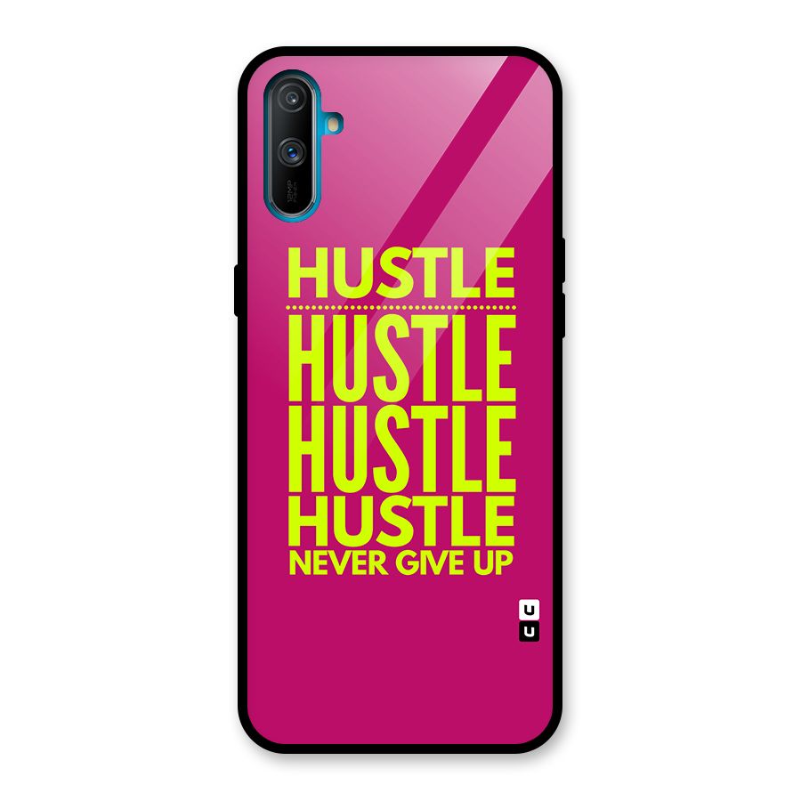 Hustle Never Give Up Glass Back Case for Realme C3