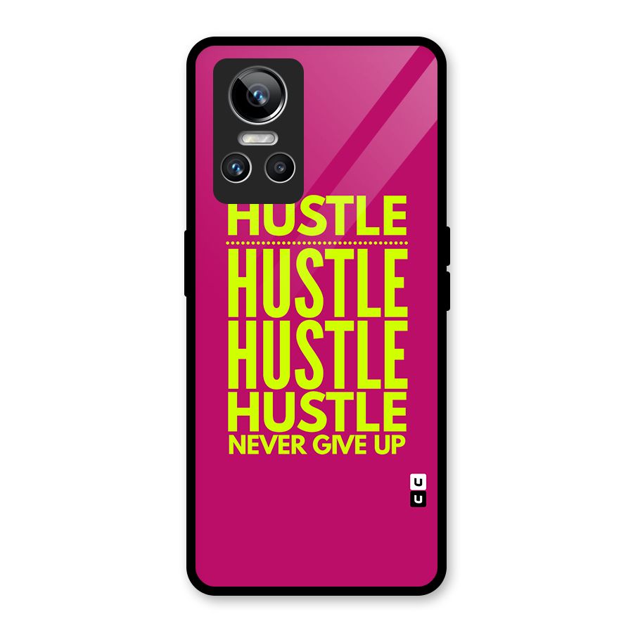 Hustle Never Give Up Glass Back Case for Realme GT Neo 3