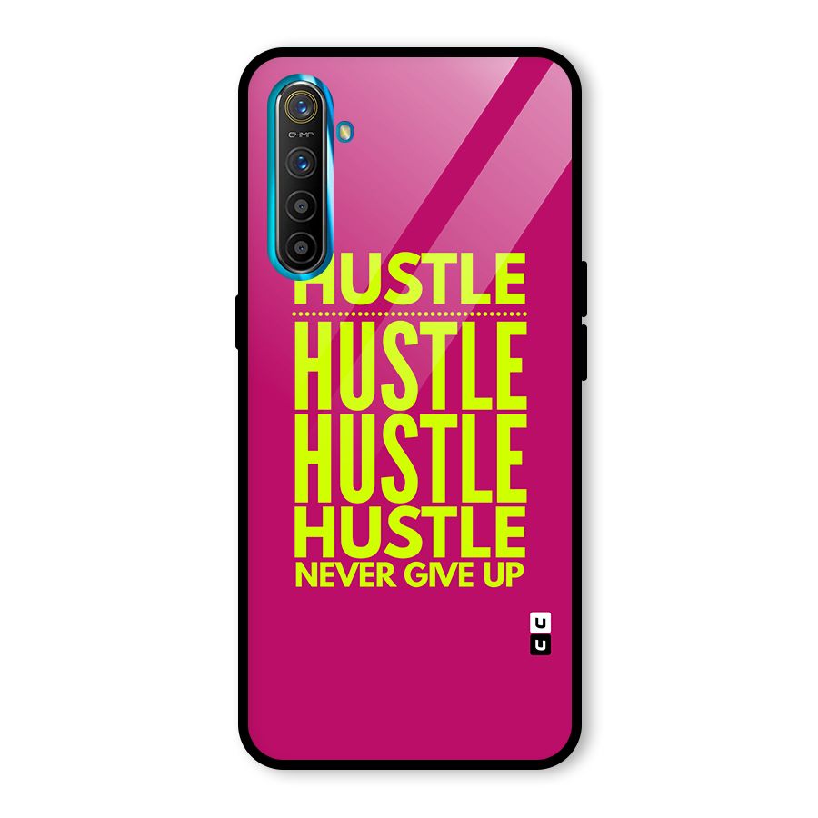 Hustle Never Give Up Glass Back Case for Realme X2