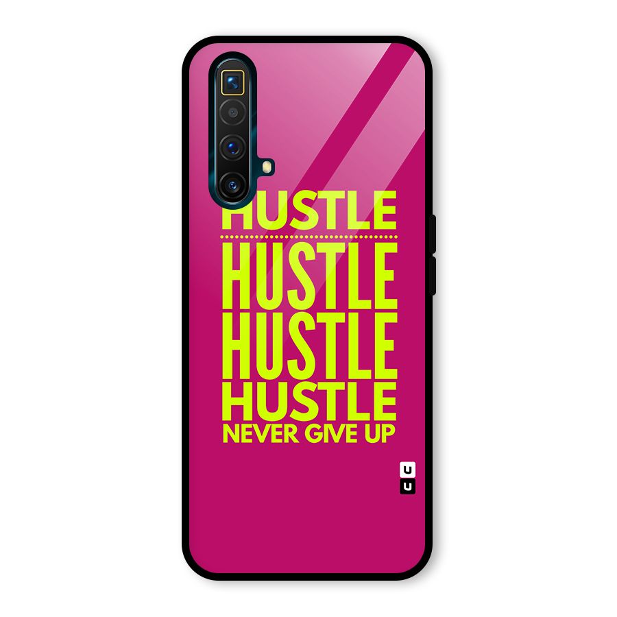 Hustle Never Give Up Glass Back Case for Realme X3 SuperZoom