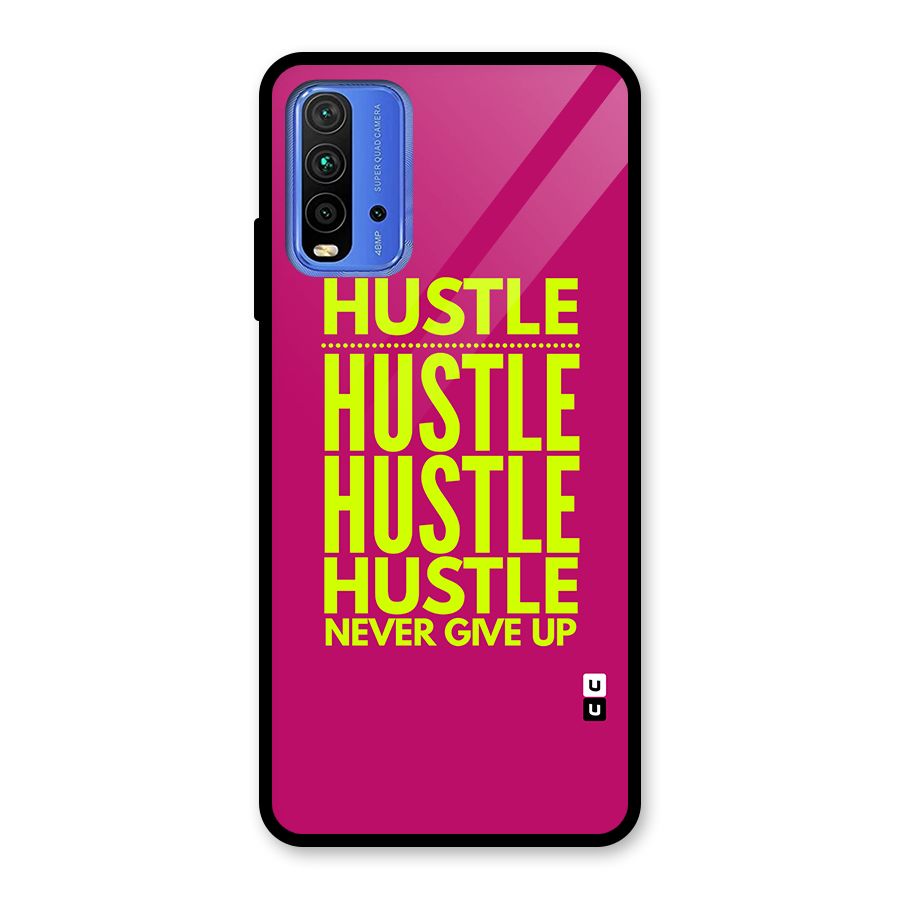 Hustle Never Give Up Glass Back Case for Redmi 9 Power