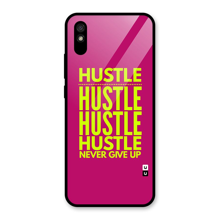 Hustle Never Give Up Glass Back Case for Redmi 9i