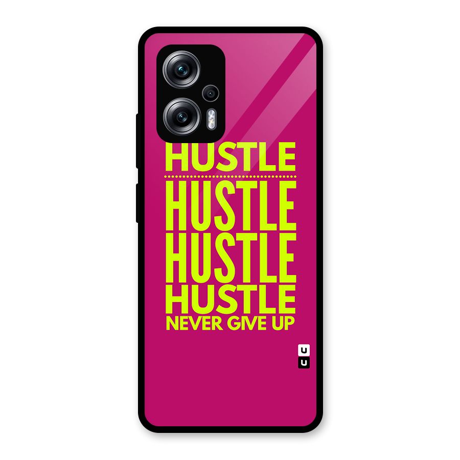 Hustle Never Give Up Glass Back Case for Redmi K50i