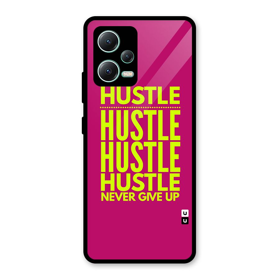 Hustle Never Give Up Glass Back Case for Redmi Note 12 5G