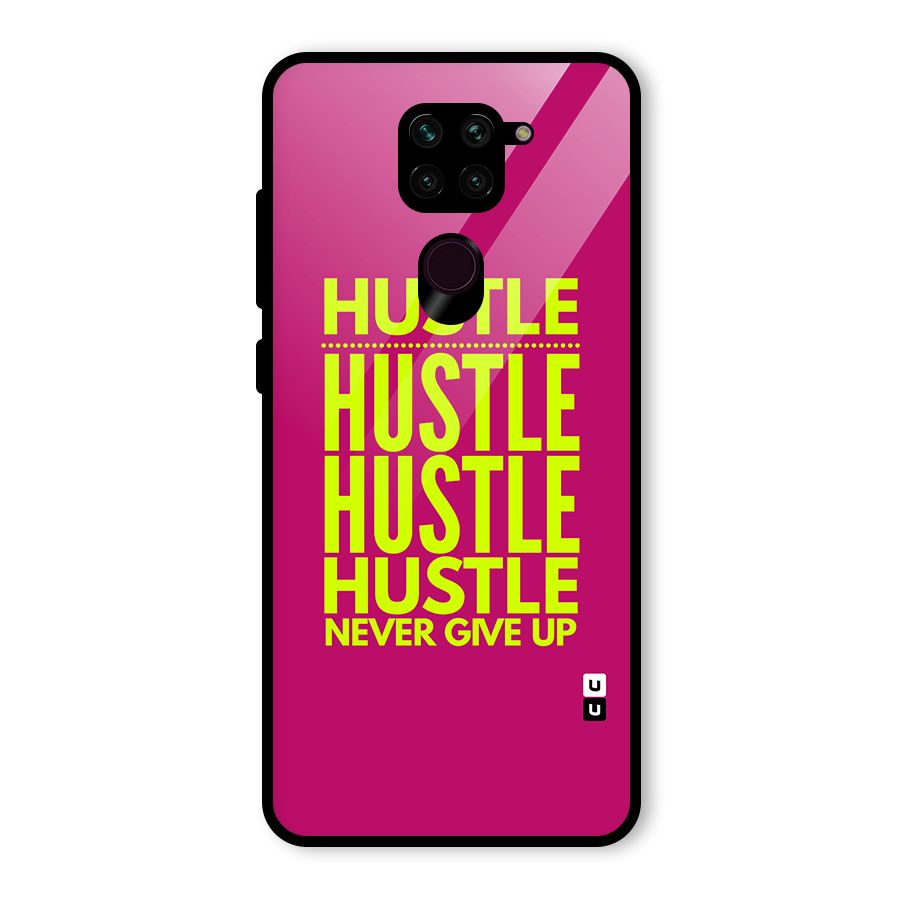Hustle Never Give Up Glass Back Case for Redmi Note 9