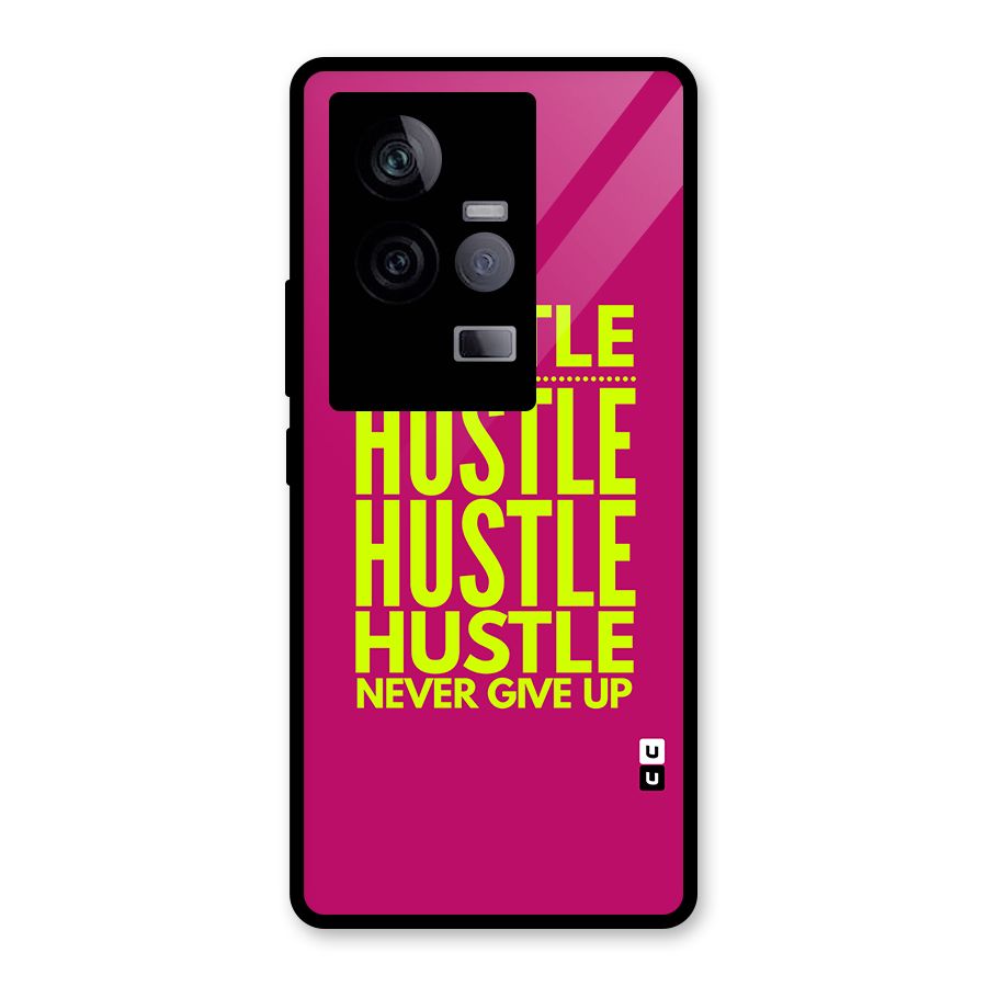 Hustle Never Give Up Glass Back Case for Vivo iQOO 11 5G