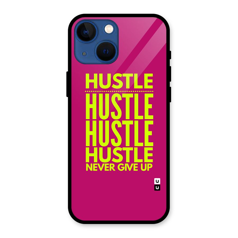 Hustle Never Give Up Glass Back Case for iPhone 13 Mini