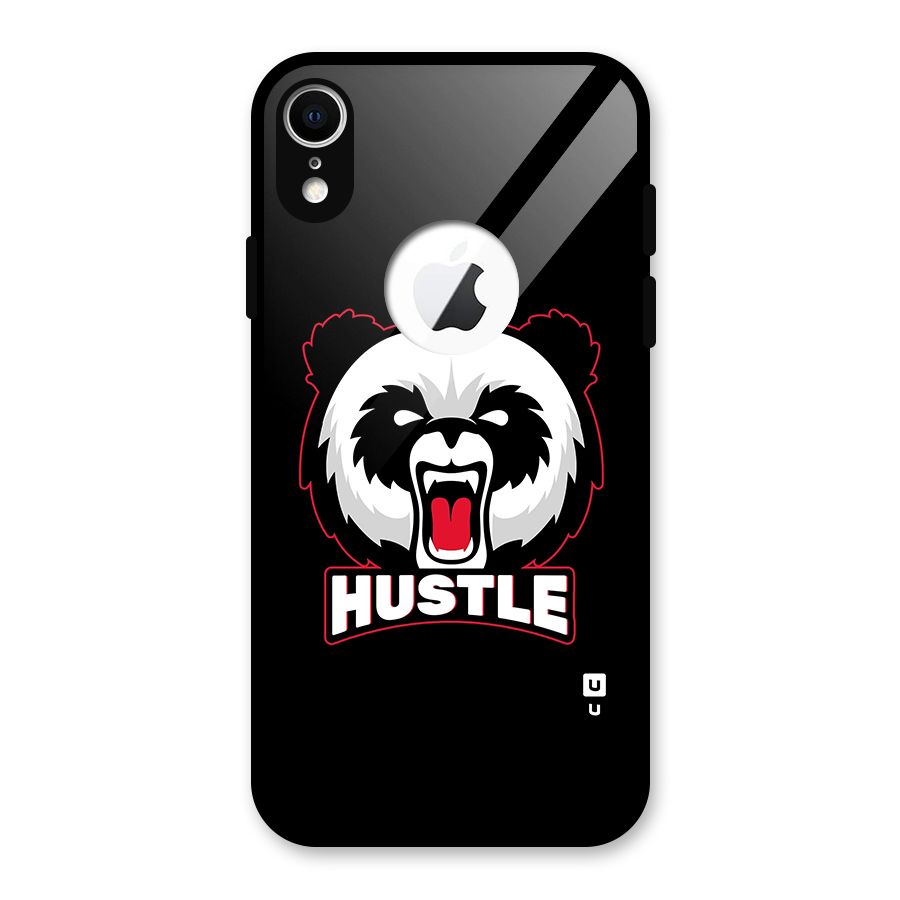 Hustle Panda Glass Back Case for iPhone XR Logo Cut