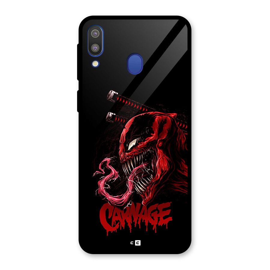 Hybrid Carnage Glass Back Case for Galaxy M20