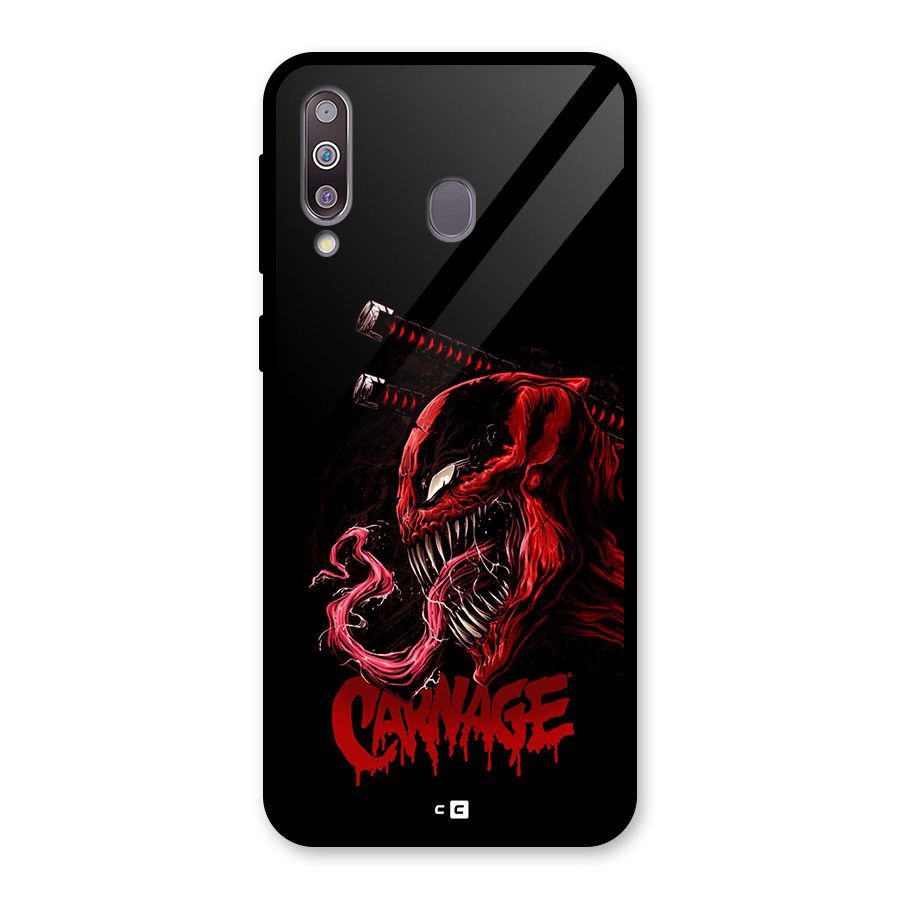Hybrid Carnage Glass Back Case for Galaxy M30
