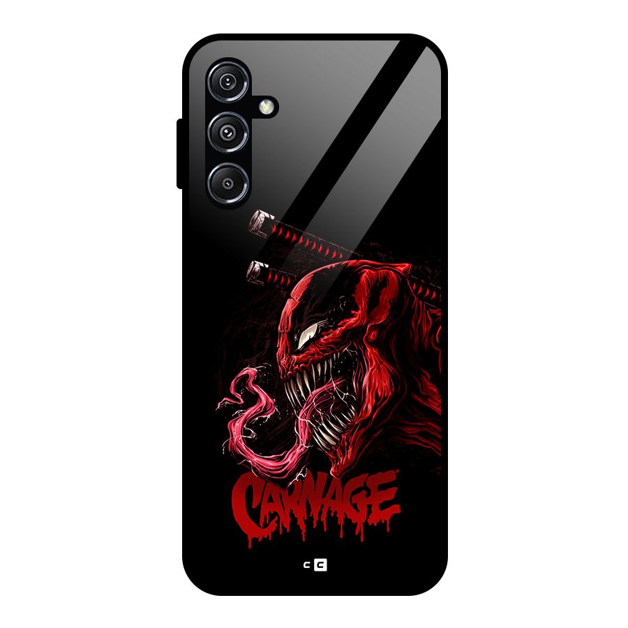 Hybrid Carnage Glass Back Case for Galaxy M34 5G