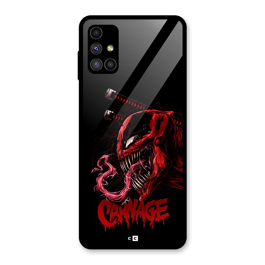 Hybrid Carnage Glass Back Case for Galaxy M51