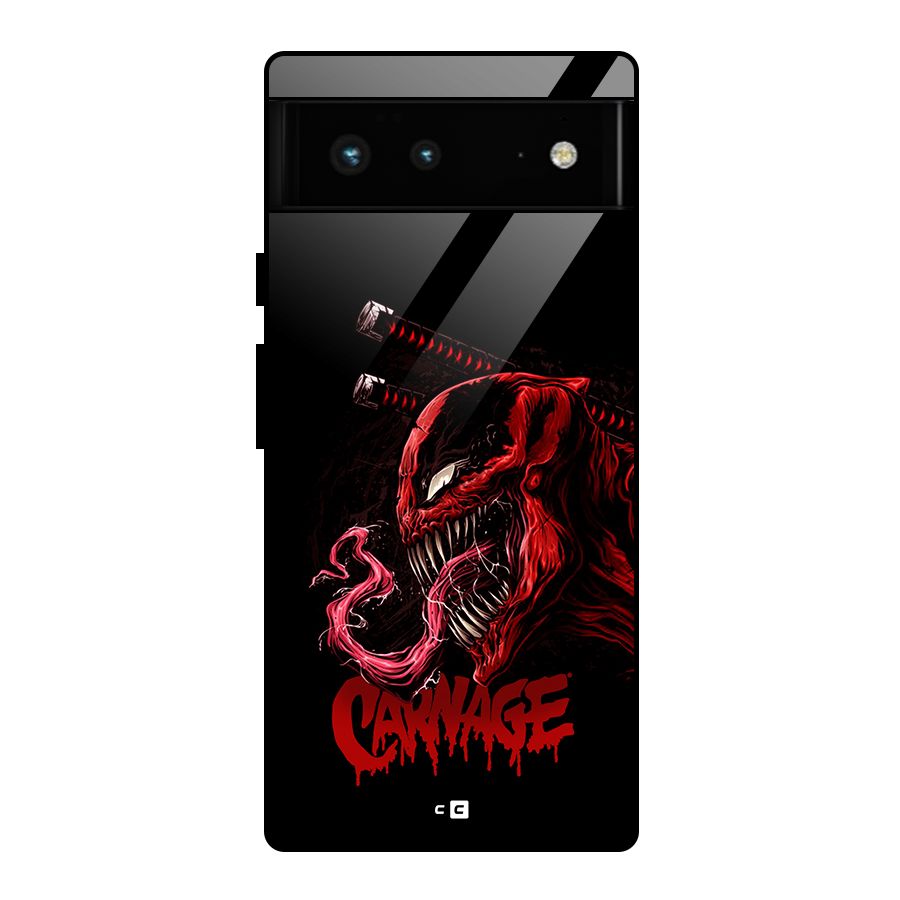 Hybrid Carnage Glass Back Case for Google Pixel 6