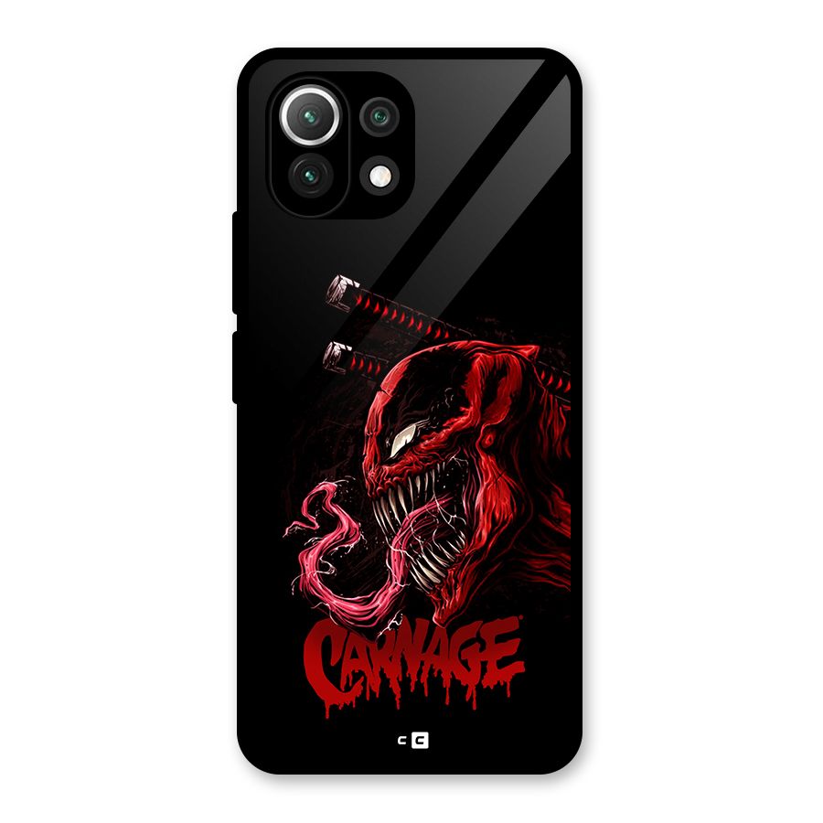 Hybrid Carnage Glass Back Case for Mi 11 Lite