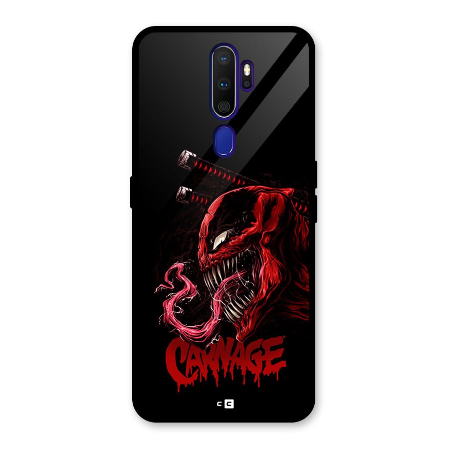 Hybrid Carnage Glass Back Case for Oppo A9 (2020)