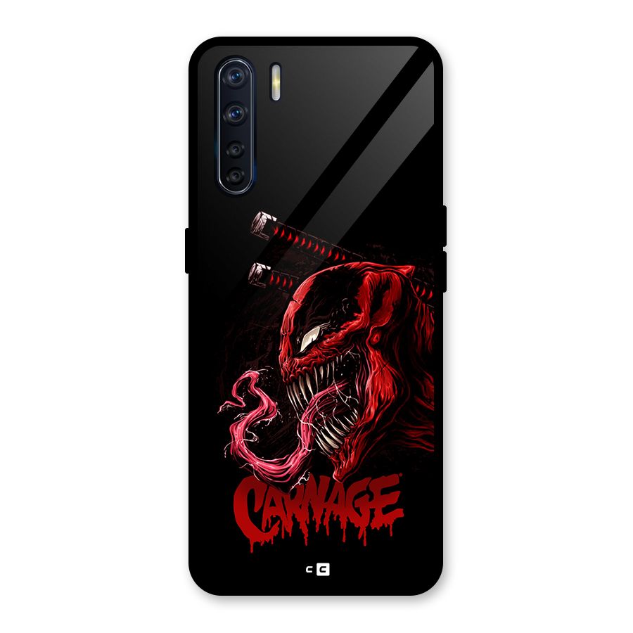 Hybrid Carnage Glass Back Case for Oppo F15