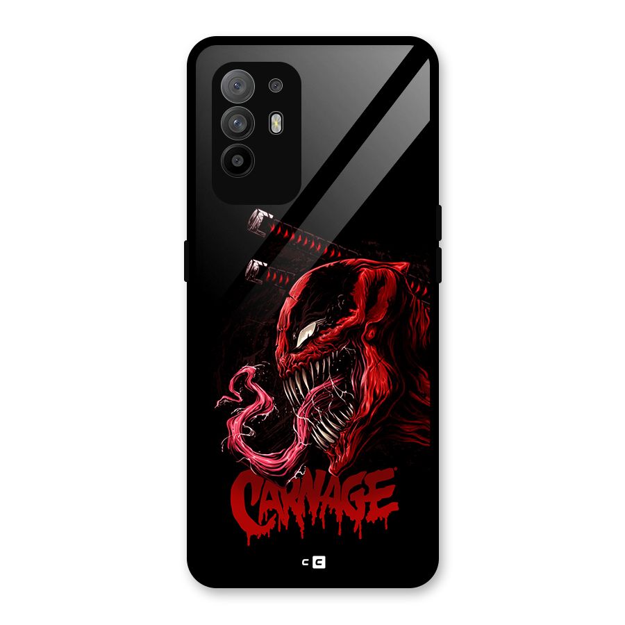Hybrid Carnage Glass Back Case for Oppo F19 Pro Plus 5G